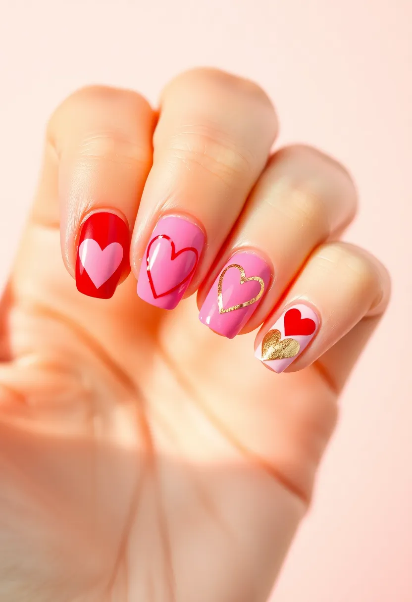 30 Easy Nail Art Design Ideas for Beginners' Instant Wins - 12. Simple Heart Nails