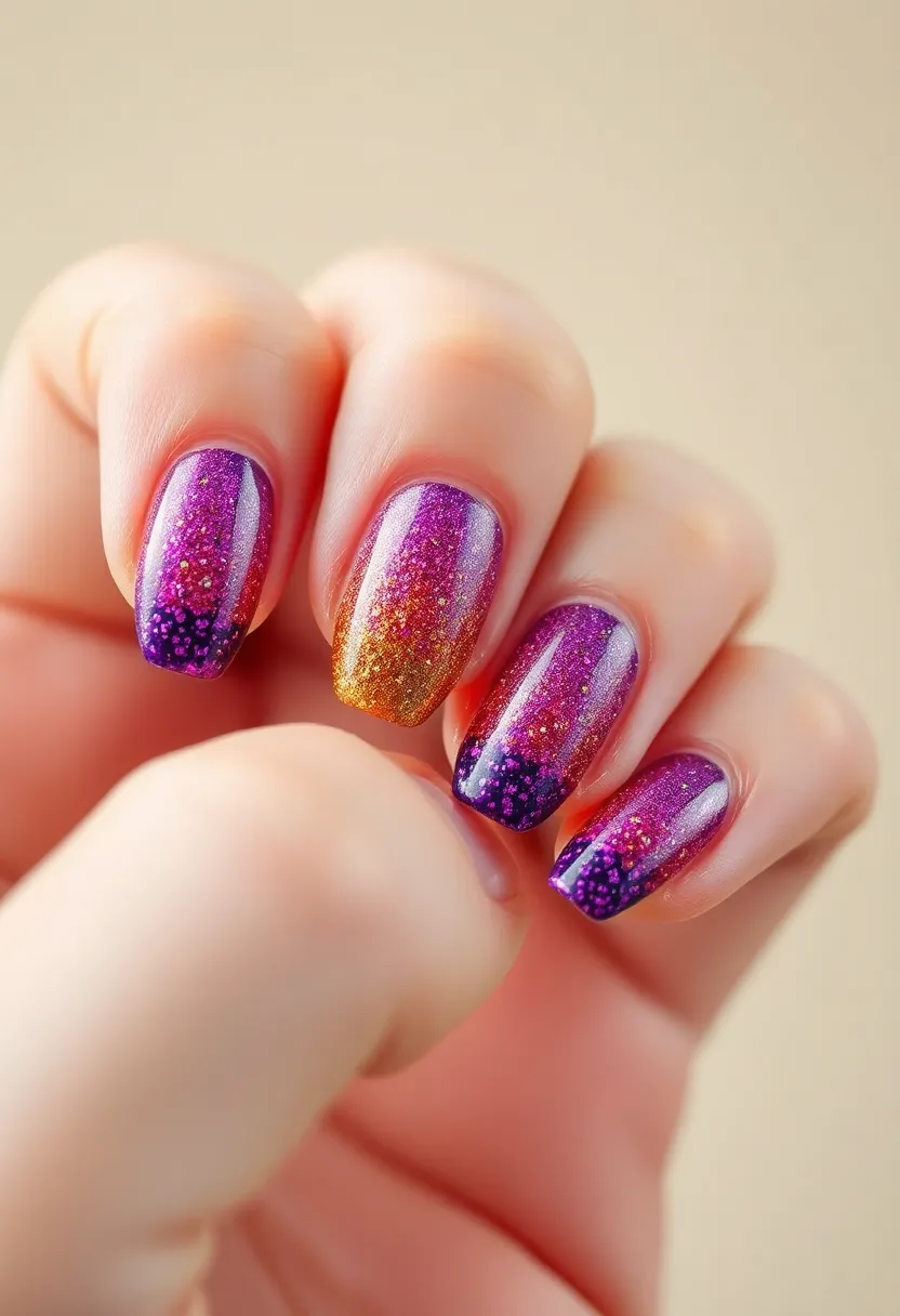 30 Easy Nail Art Design Ideas for Beginners' Instant Wins - 15. Colorful Glitter Gradient