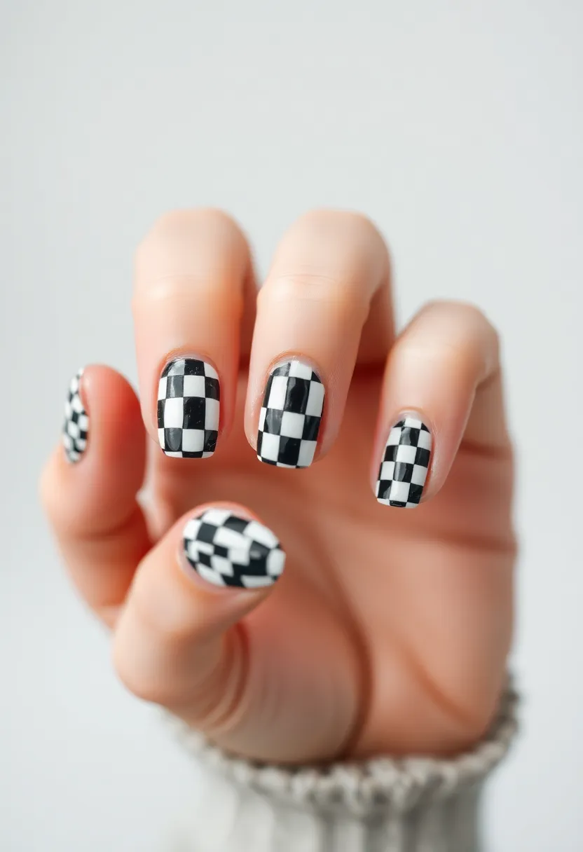 30 Easy Nail Art Design Ideas for Beginners' Instant Wins - 25. Simple Checkerboard