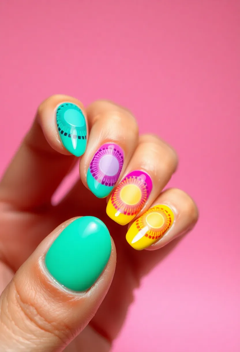 30 Easy Nail Art Design Ideas for Beginners' Instant Wins - 27. Circle Patterns