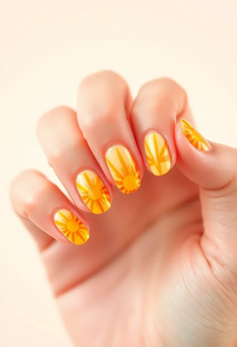30 Easy Nail Art Design Ideas for Beginners' Instant Wins - 30. Simple Sunburst