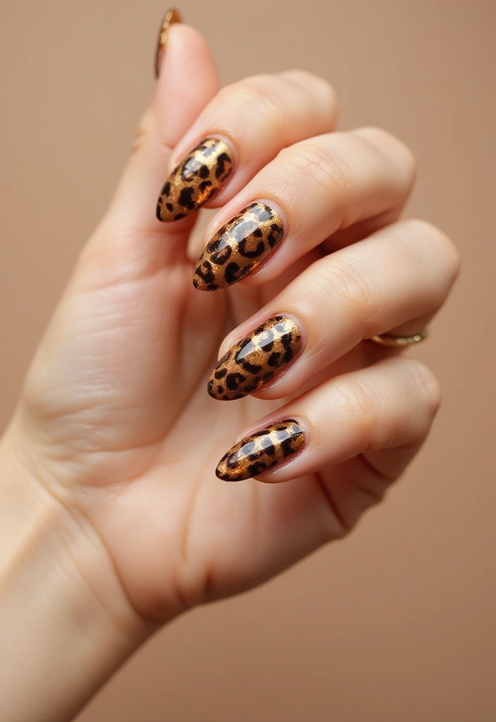 30 Fierce Cheetah Print Nail Ideas for Wild - 10. Cheetah Animal Print Accent Nail