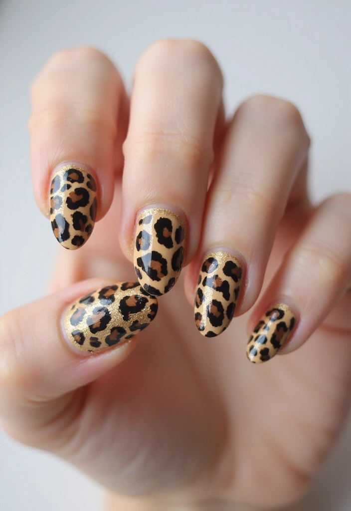 30 Fierce Cheetah Print Nail Ideas for Wild - 16. Cheetah Print Nail Art Stickers