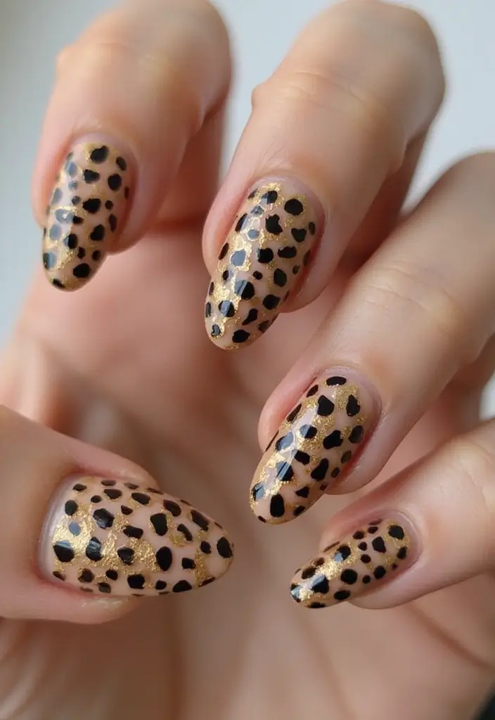 30 Fierce Cheetah Print Nail Ideas for Wild - 25. Cheetah Print with Statement Nails