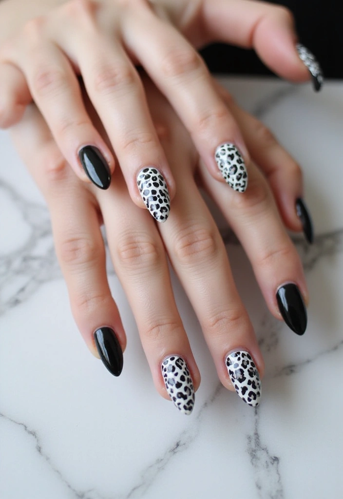 30 Fierce Cheetah Print Nail Ideas for Wild - 30. Cheetah Print in Monochrome