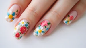 30 Floral Acrylic Nail Ideas for Blooming