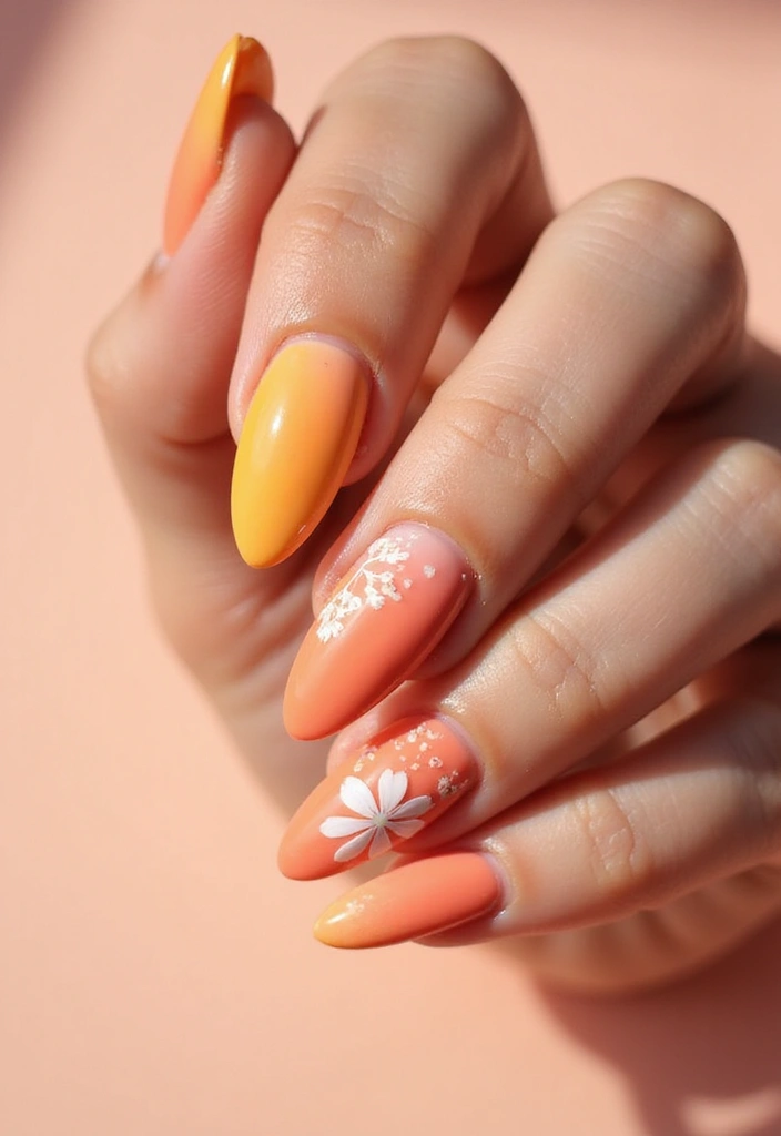 30 Fresh Spring Nail Inspirations for Blooming Beauty and Bold Vibes - 11. Sun-kissed Ombre