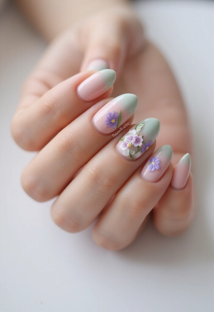 30 Fresh Spring Nail Inspirations for Blooming Beauty and Bold Vibes - 18. Dainty Floral Accents