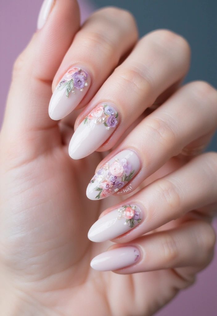 30 Fresh Spring Nail Inspirations for Blooming Beauty and Bold Vibes - 25. Floral Bead Accents