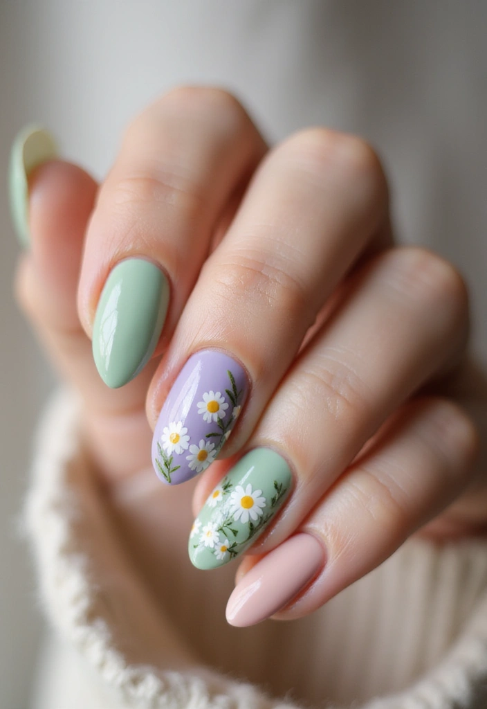 30 Fresh Spring Nail Inspirations for Blooming Beauty and Bold Vibes - 30. Eco-Friendly Floral Designs
