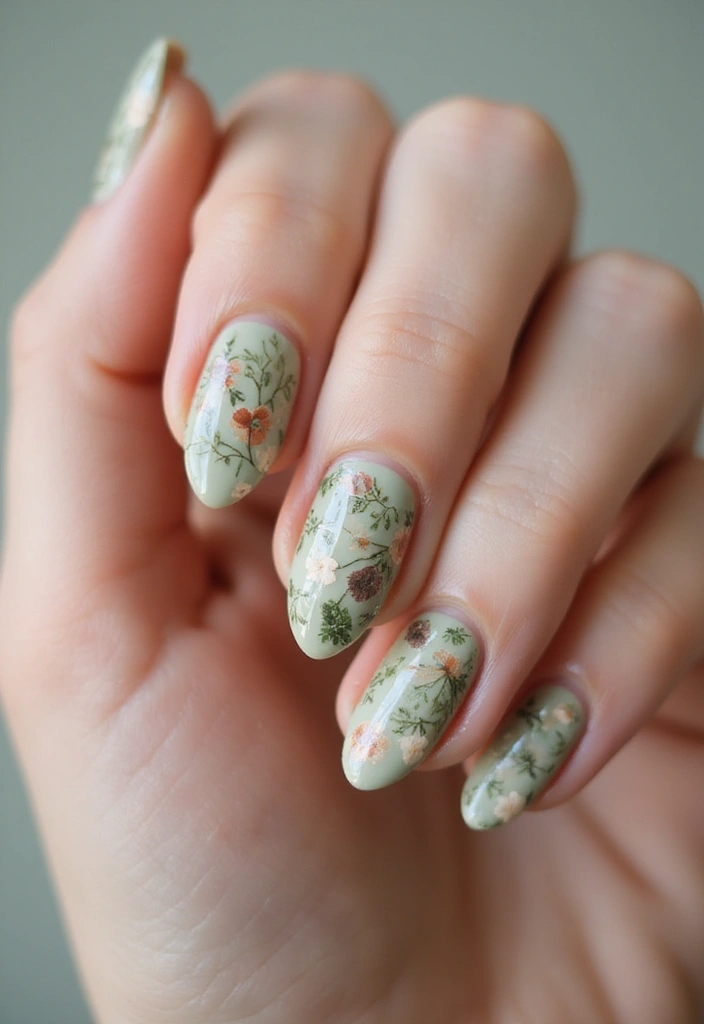 30 Fresh Spring Nail Inspirations for Blooming Beauty and Bold Vibes - 8. Botanical Patterns