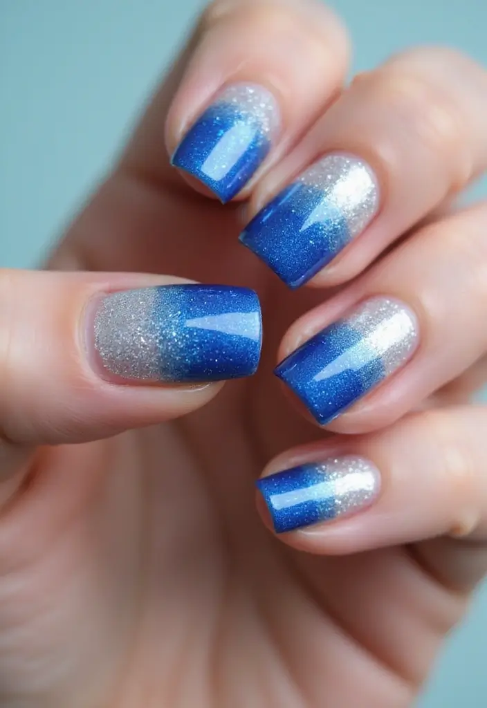 30 Freshly Done Nail Ideas for Post-Salon - 13. Gradient Glitter