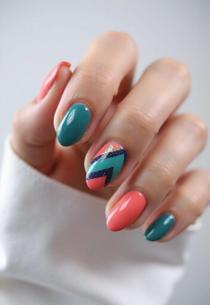 30 Freshly Done Nail Ideas for Post-Salon - 2. Sparkling Geometric Patterns