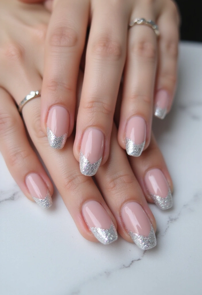 30 Freshly Done Nail Ideas for Post-Salon - 23. Elegant Ombre Glitter