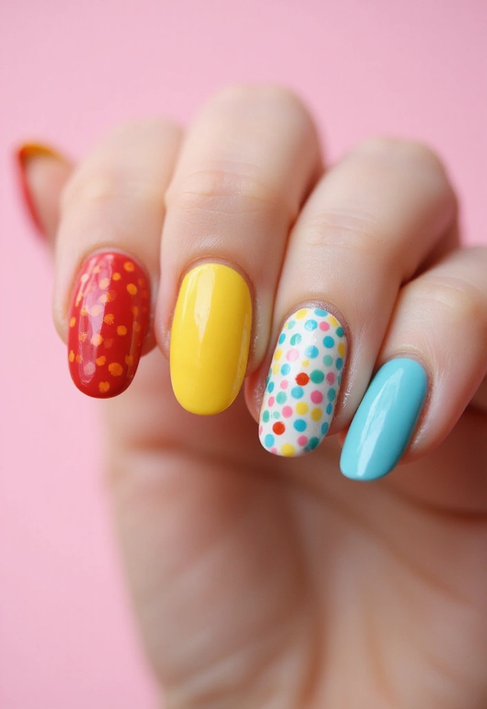 30 Freshly Done Nail Ideas for Post-Salon - 29. Retro Polka Dots