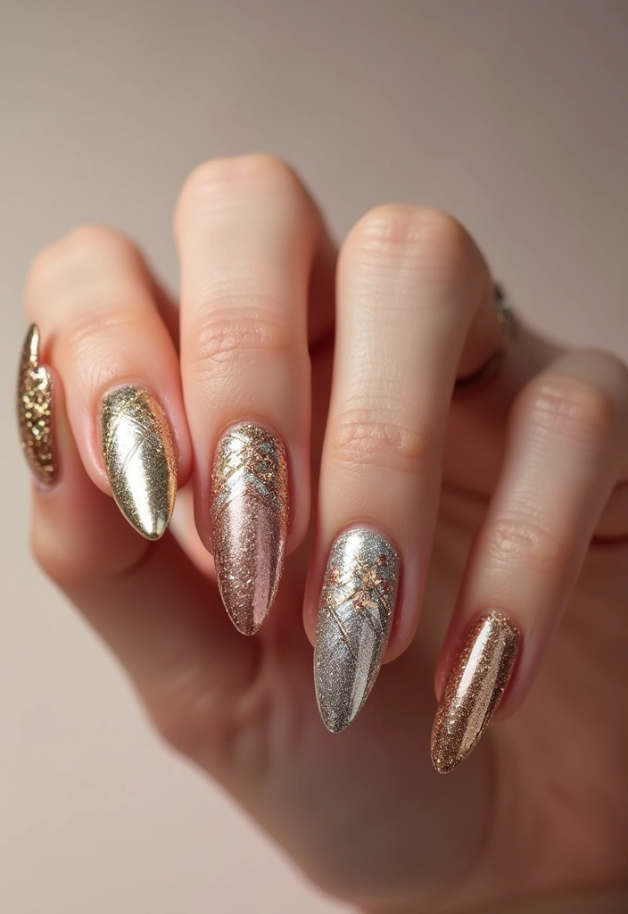 30 Freshly Done Nail Ideas for Post-Salon - 4. Metallic Marvels