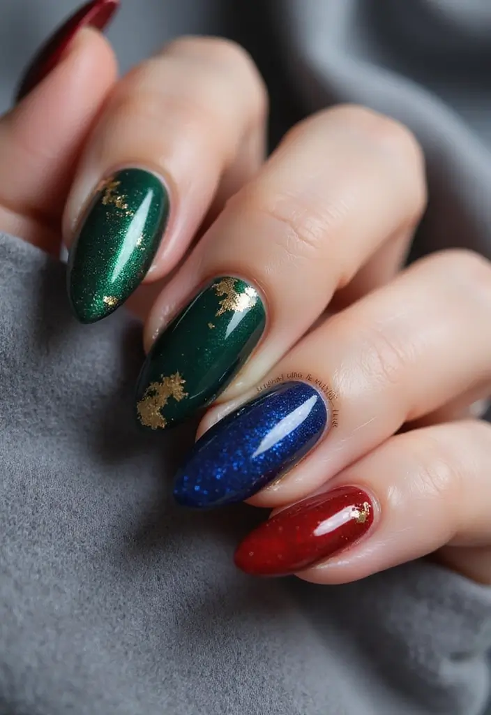 30 Freshly Done Nail Ideas for Post-Salon - 7. Jewel Tones