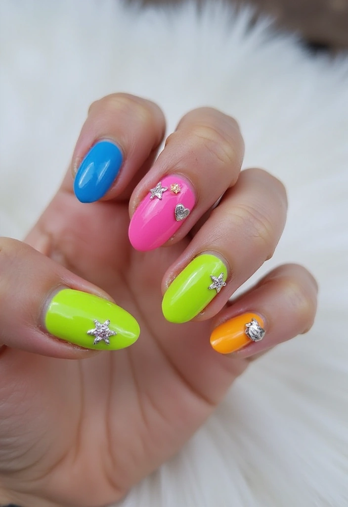 30 Gem-Adorned Nail Ideas for Sparkling Elegance - 29. Funky Fringe