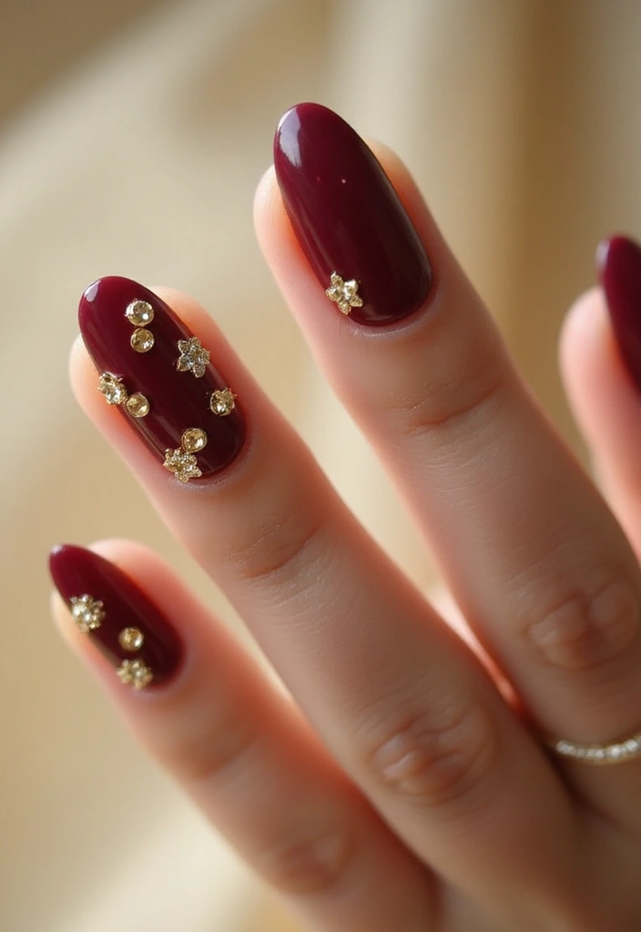 30 Gem-Adorned Nail Ideas for Sparkling Elegance - 9. Vintage Glam