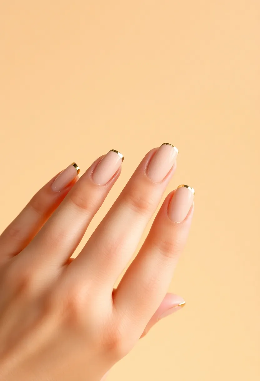 30 Opulent Gold Acrylic Nail Ideas for Luxe - 20. Gold-Capped Tips