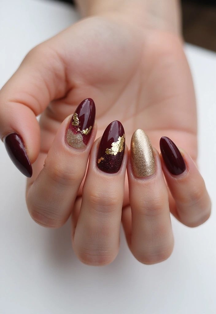 30 Opulent Gold Acrylic Nail Ideas for Luxe - 4. Lavish Gold Foil