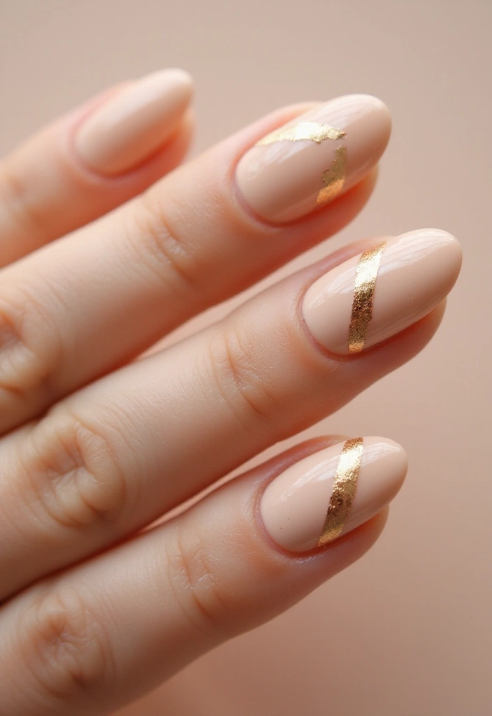 30 Opulent Gold Acrylic Nail Ideas for Luxe - 9. Artistic Gold Brush Strokes