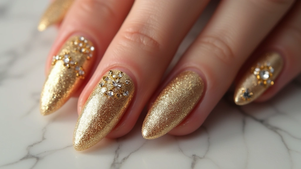 30 Opulent Gold Acrylic Nail Ideas for Luxe