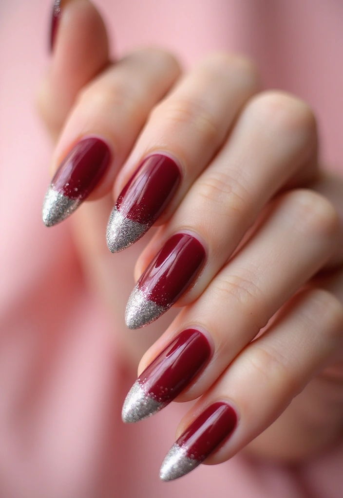 30 Passionate Red Nail Design Ideas for Fiery - 15. Red Glitter Fade