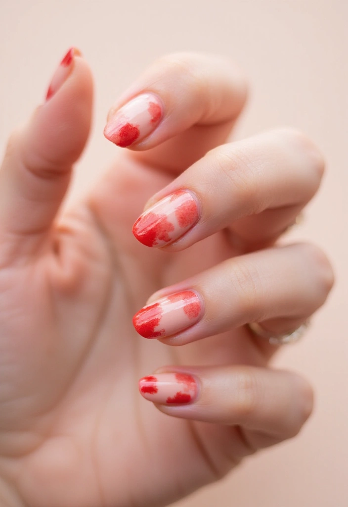 30 Passionate Red Nail Design Ideas for Fiery - 20. Watercolor Red Effects