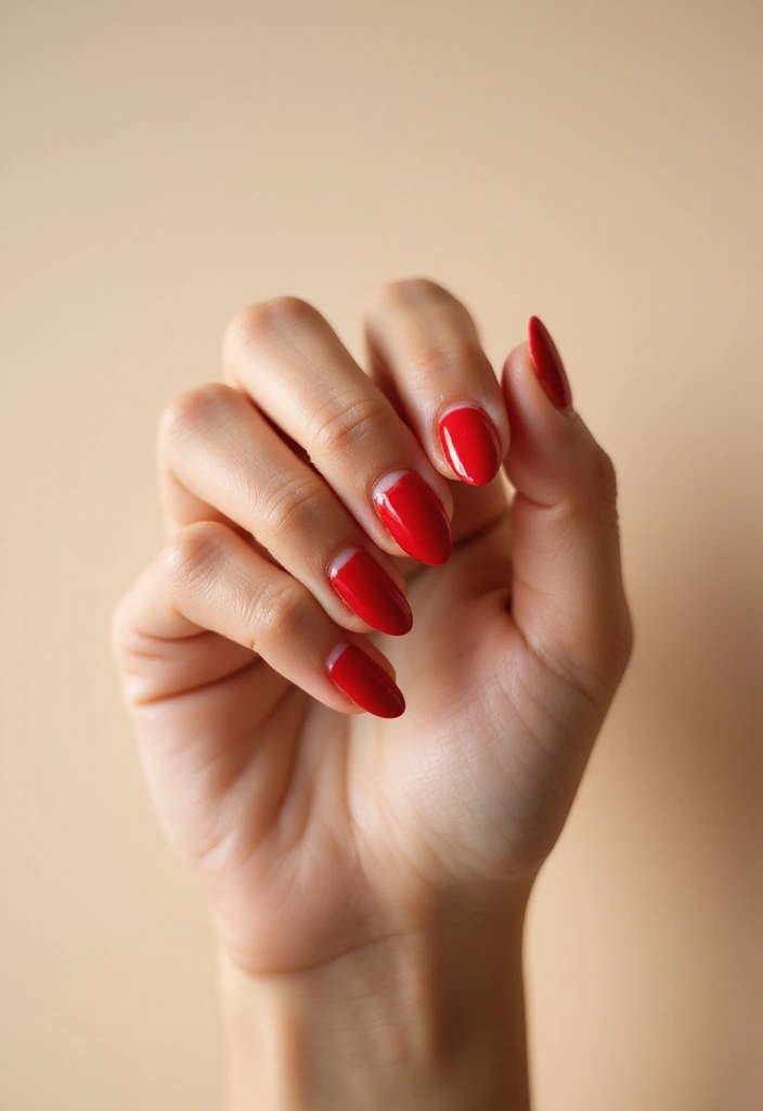 30 Passionate Red Nail Design Ideas for Fiery - 23. Retro Red French Tips