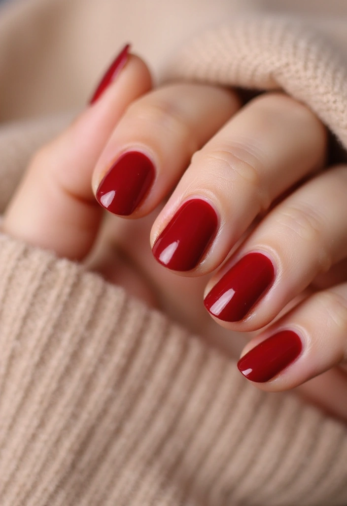 30 Passionate Red Nail Ideas for Bold - 1. Classic Red with a Twist