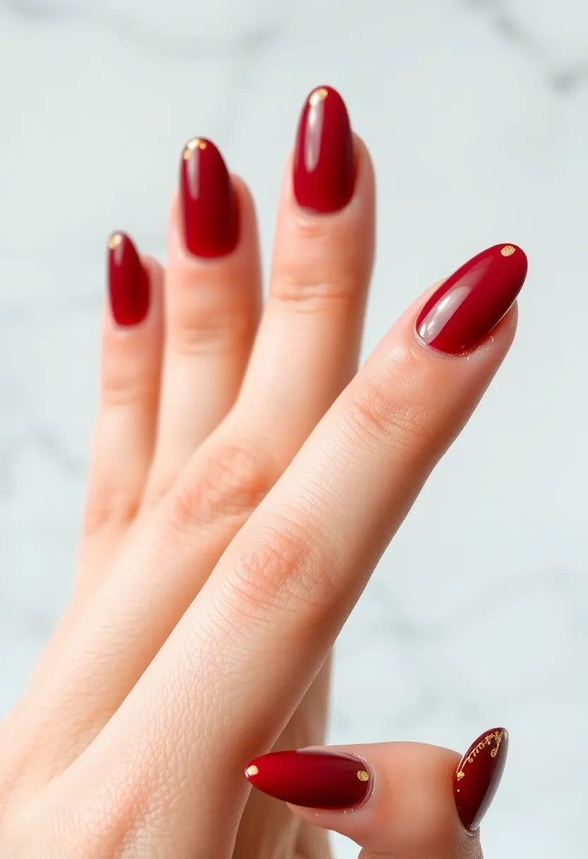 30 Passionate Red Nail Ideas for Bold - 14. Red and Burgundy Combo