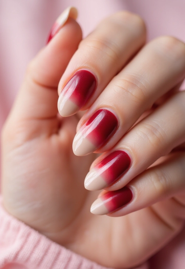 30 Passionate Red Nail Ideas for Bold - 2. Ombre Red Fade
