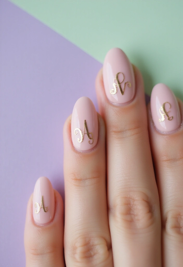 30 Personalized Nails with Initials for Heartfelt - 1. Monogrammed Elegance