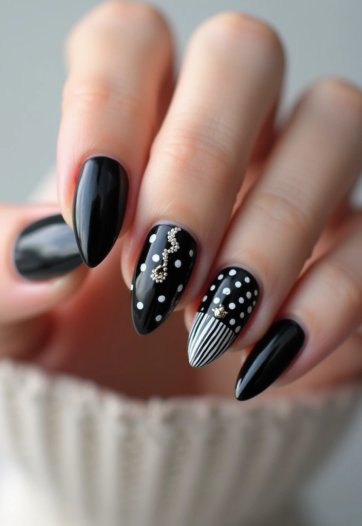 30 Personalized Nails with Initials for Heartfelt - 7. Classic Black and White