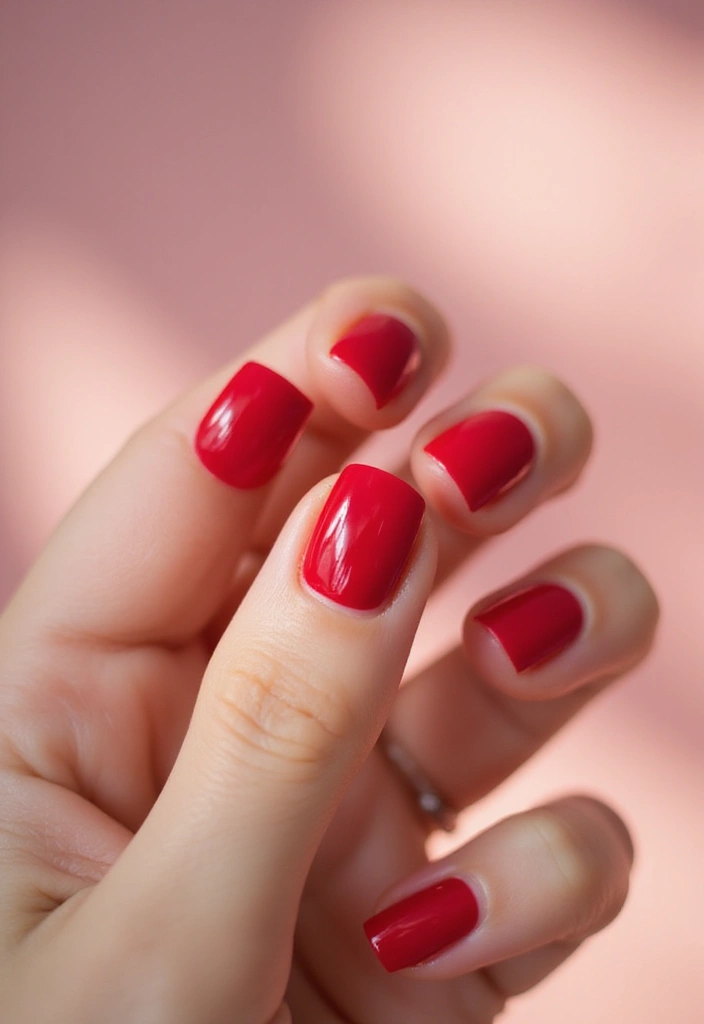 30 Red Acrylic Nail Ideas for Fiery - 1. Classic Red Elegance