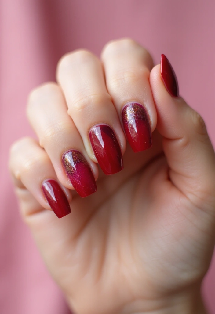 30 Red Acrylic Nail Ideas for Fiery - 29. Multi-Tonal Reds