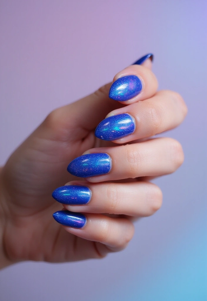30 Serene Blue Nail Design Ideas for Cool - 28. Blue Prism