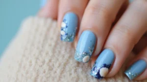 30 Serene Blue Nail Design Ideas for Cool