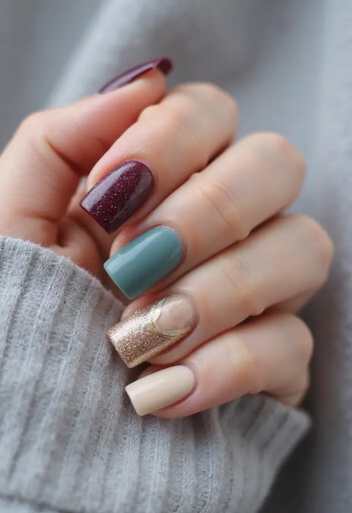 30 Short Square Acrylic Nail Ideas for Compact Chic - 14. Textured Elements