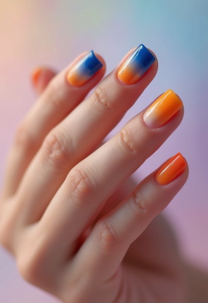 30 Short Square Acrylic Nail Ideas for Compact Chic - 15. Gradient Designs