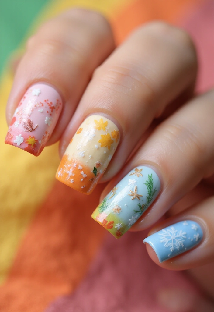 30 Short Square Acrylic Nail Ideas for Compact Chic - 17. Seasonal Themes