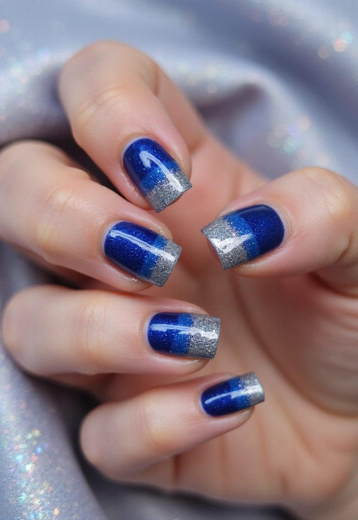 30 Short Square Acrylic Nail Ideas for Compact Chic - 19. Gradient Glitter