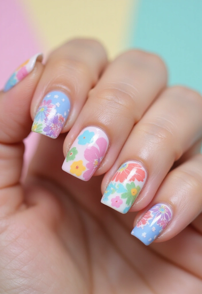 30 Short Square Acrylic Nail Ideas for Compact Chic - 6. Nail Art Stickers