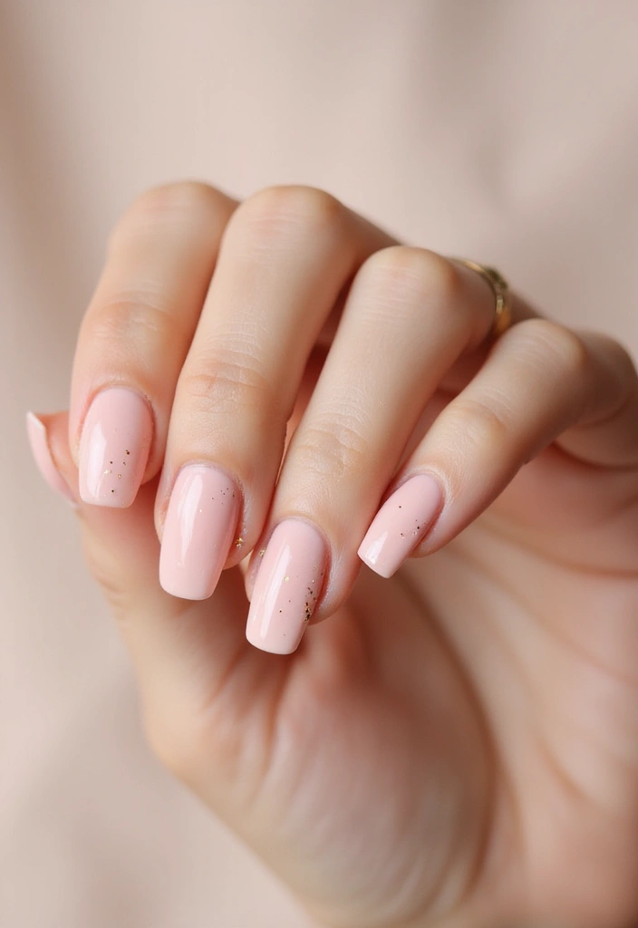 30 Short Square Nail Ideas for Neat - 1. Soft Blush Minimalism