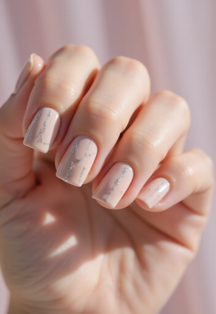 30 Short Square Nail Ideas for Neat - 14. Silver Linings