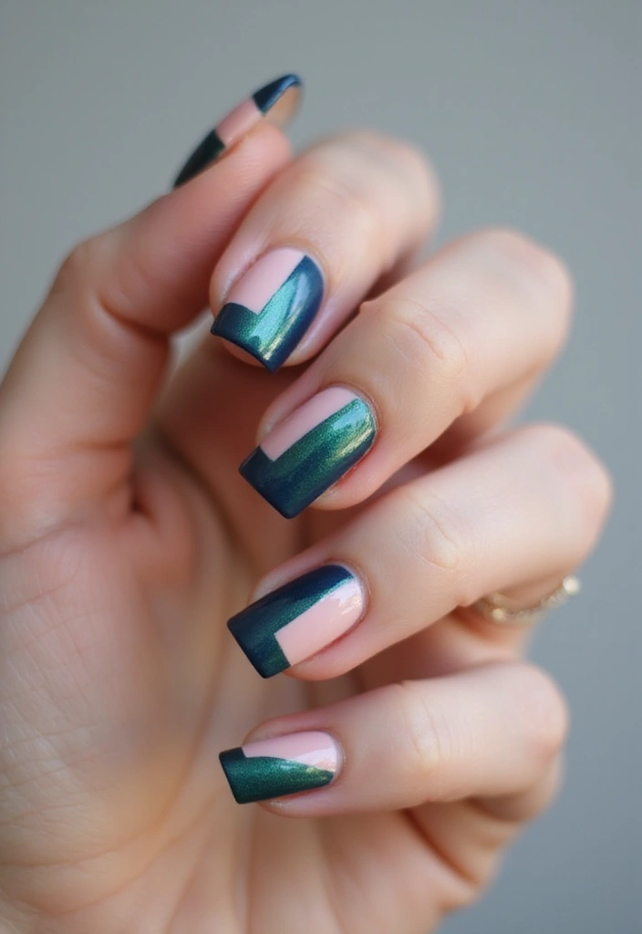 30 Short Square Nail Ideas for Neat - 3. Negative Space Elegance