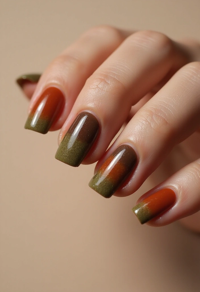 30 Short Square Nail Ideas for Neat - 7. Earthy Tones