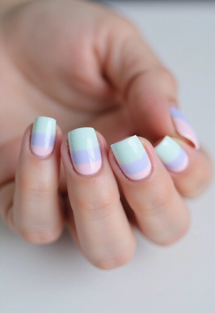 30 Short Square Nail Ideas for Neat - 8. Pastel Ombré