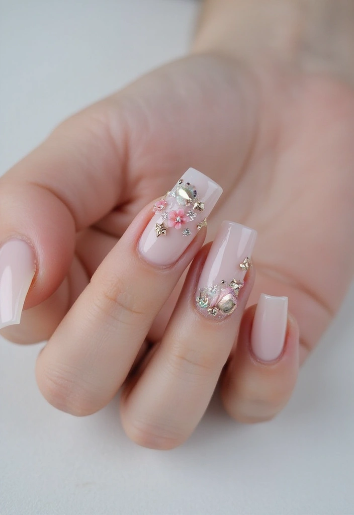 30 Square Acrylic Nail Ideas for Sharp Edges - 11. 3D Elements